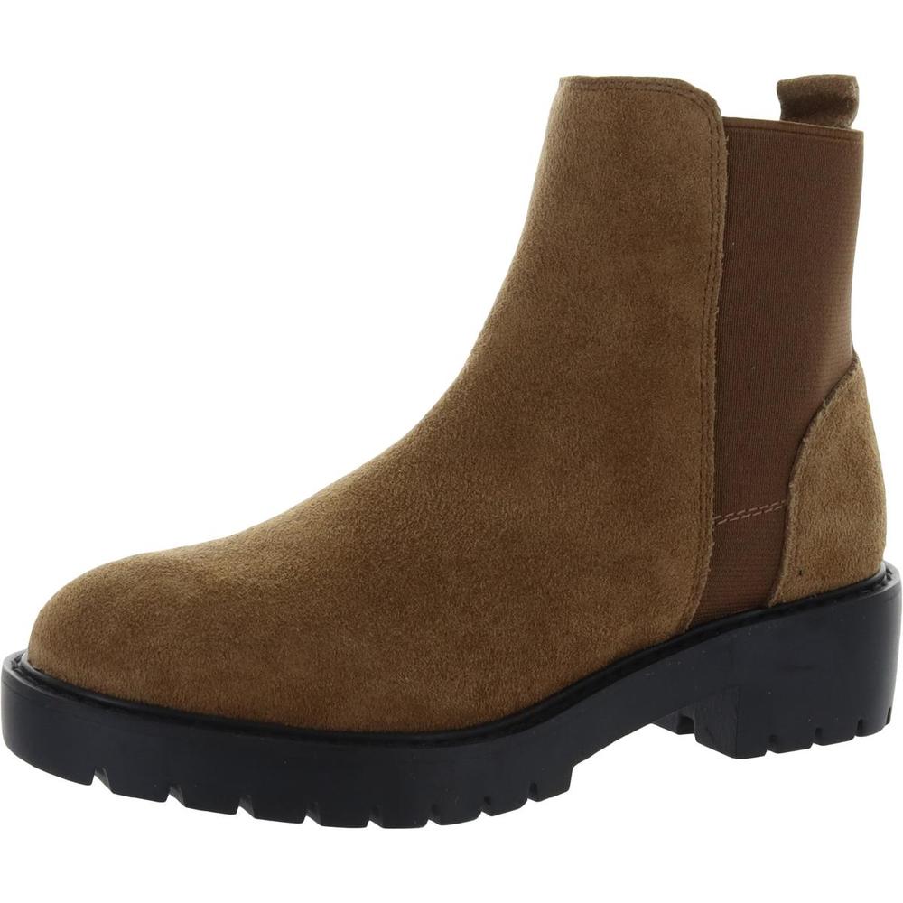 Steve Madden Womens GLIDING Brown Slip On Leather Chelsea Boots Shoes NWOB
